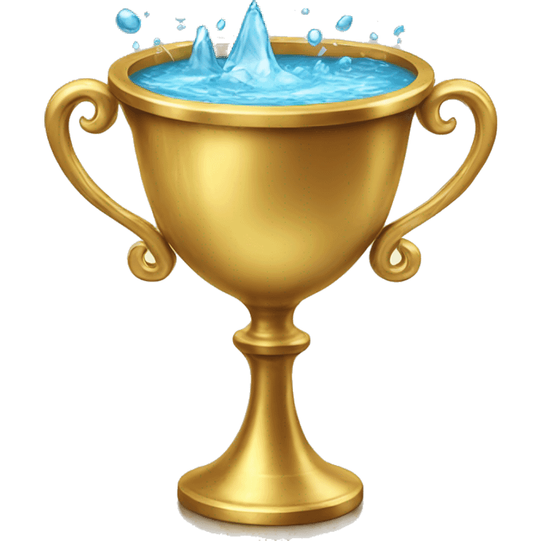 beautiful golden chalice with water overflowing the edges emoji