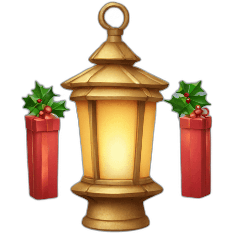 christmas lantern with decoration emoji