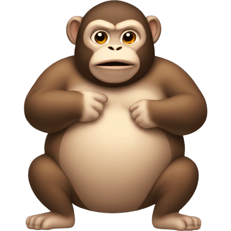 chubby monkey with a belly emoji