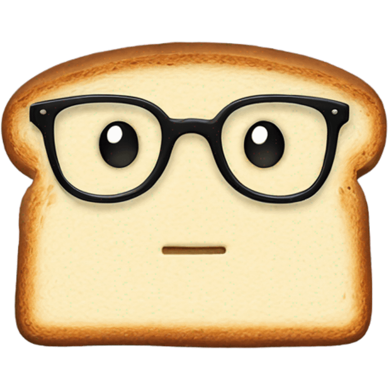 slice of toast wearing thick glasses emoji