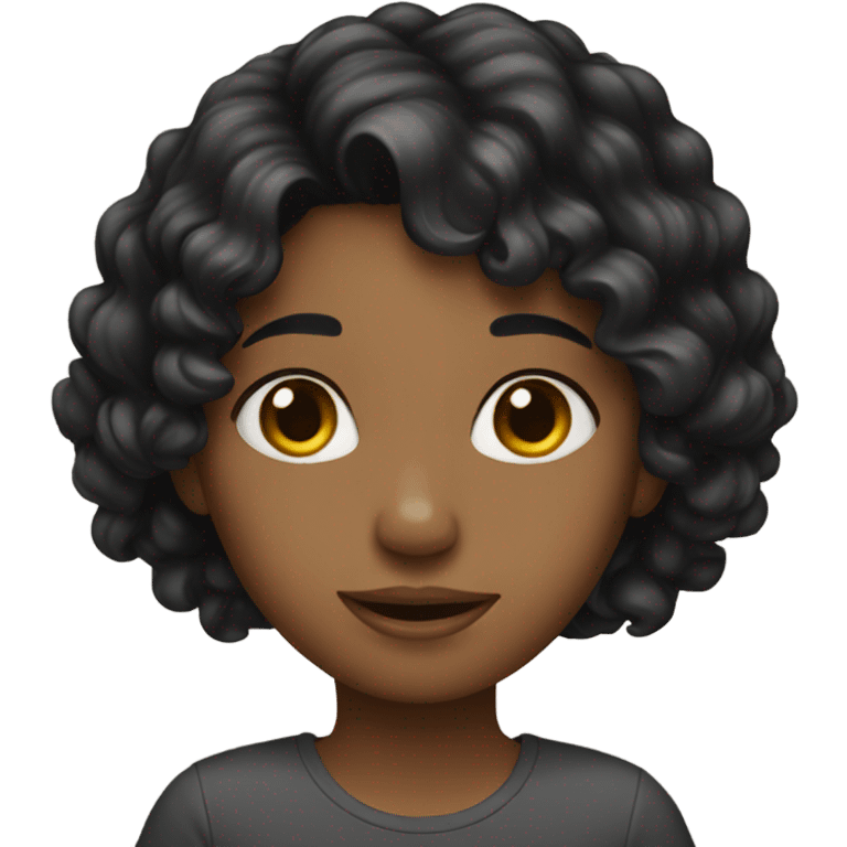 girl with black wavy hair emoji