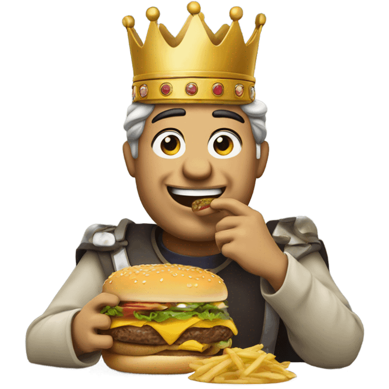 King eating cheeseburger emoji