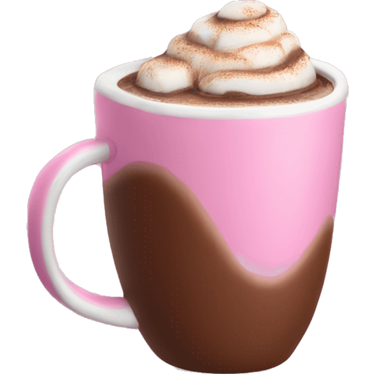 Hot chocolate in a pink mug emoji