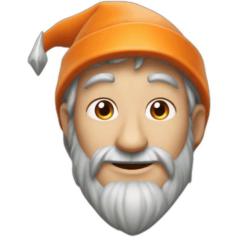 portrait smiling of a wizard style of Merlin, with orange cap in Pixar style emoji