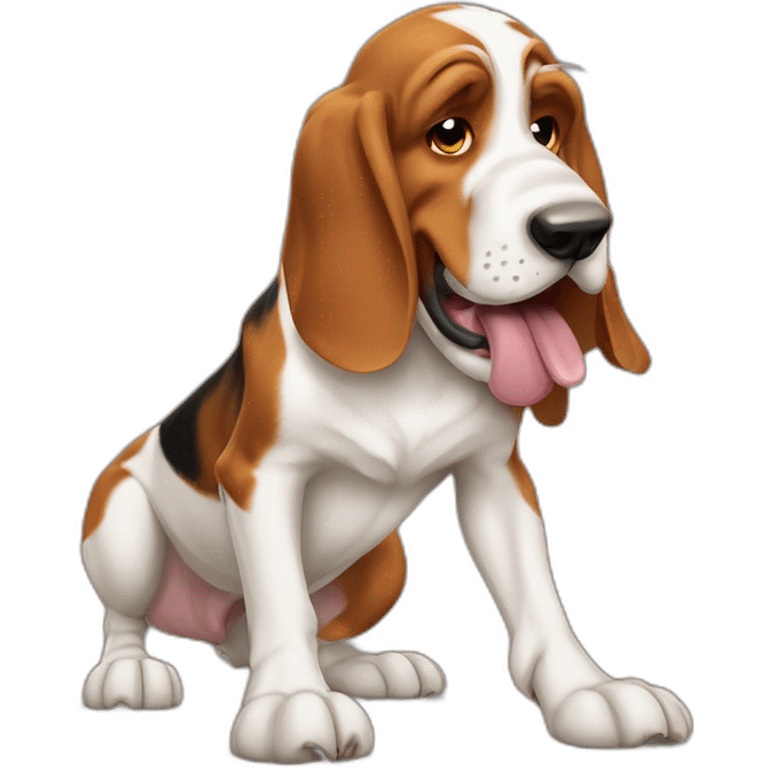 angry basset fauve de bretagne licking paw emoji