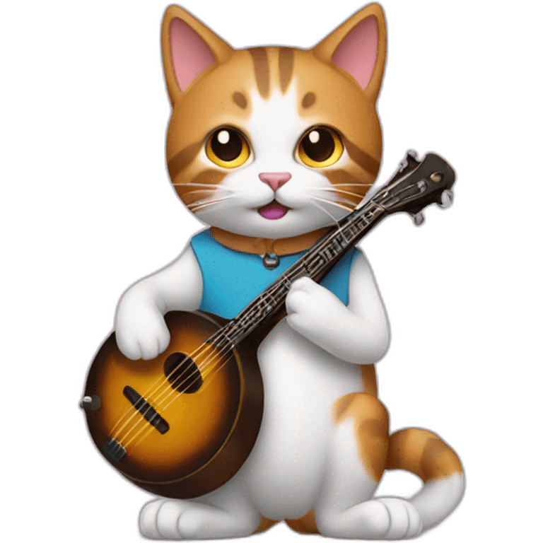 Cat playing banjo emoji