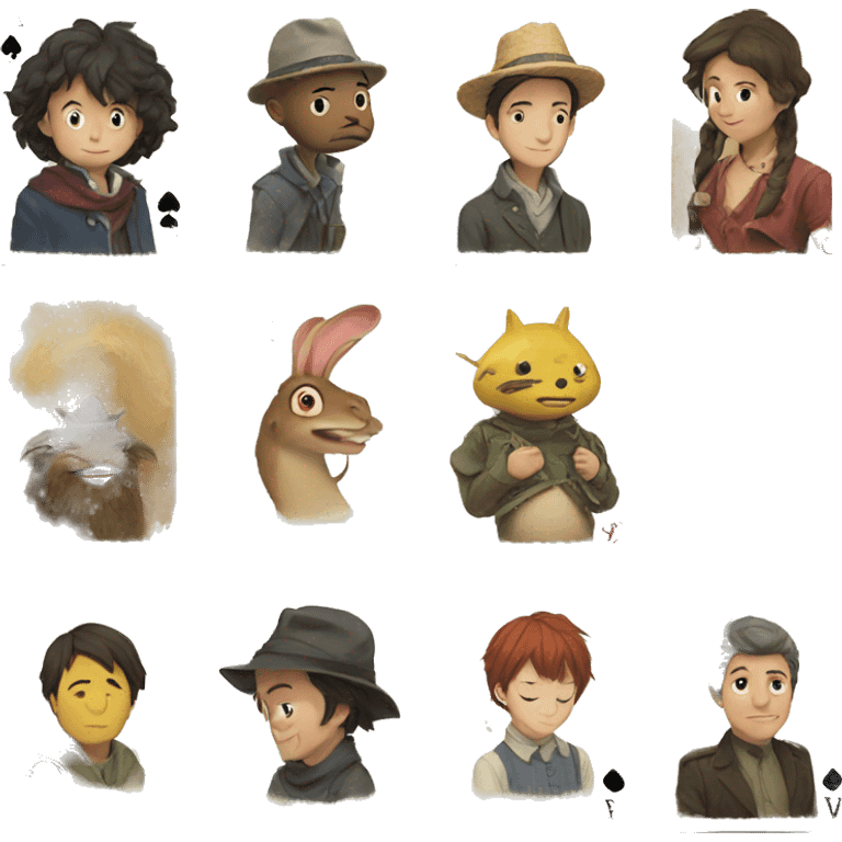 ghibli studio poker cards emoji