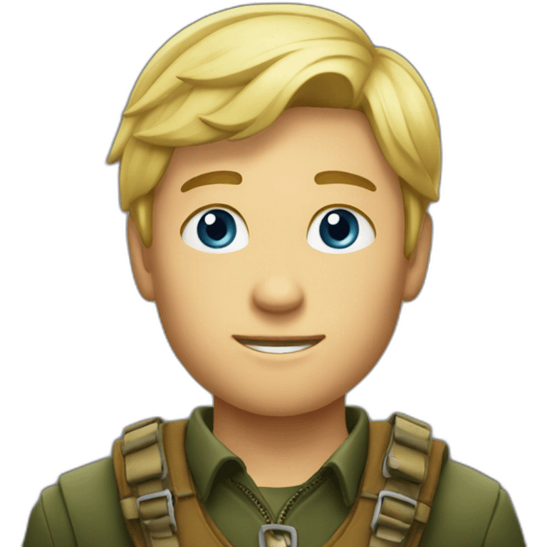 A young blond male hunter emoji