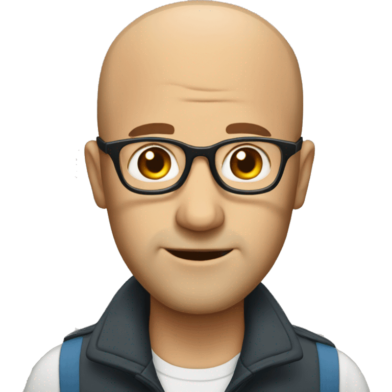 Balding man with glasses  emoji