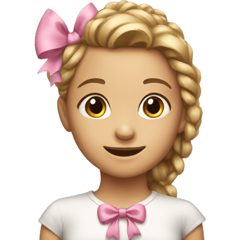 smiling girl with bow emoji