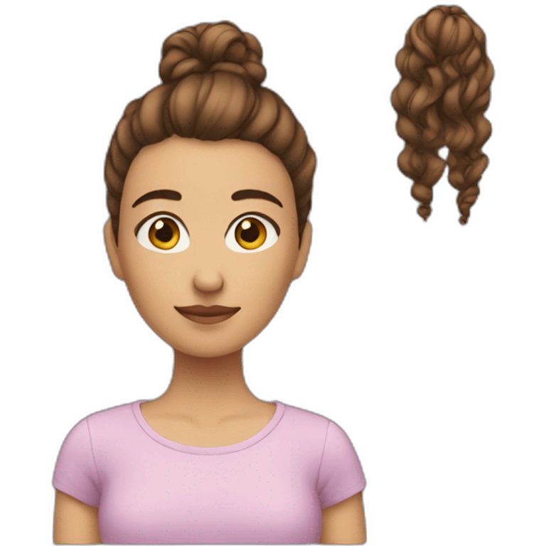 Girl Have a tall hair. Bronw hair emoji