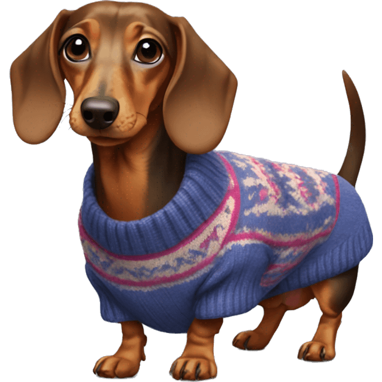 dachshund in a sweater emoji