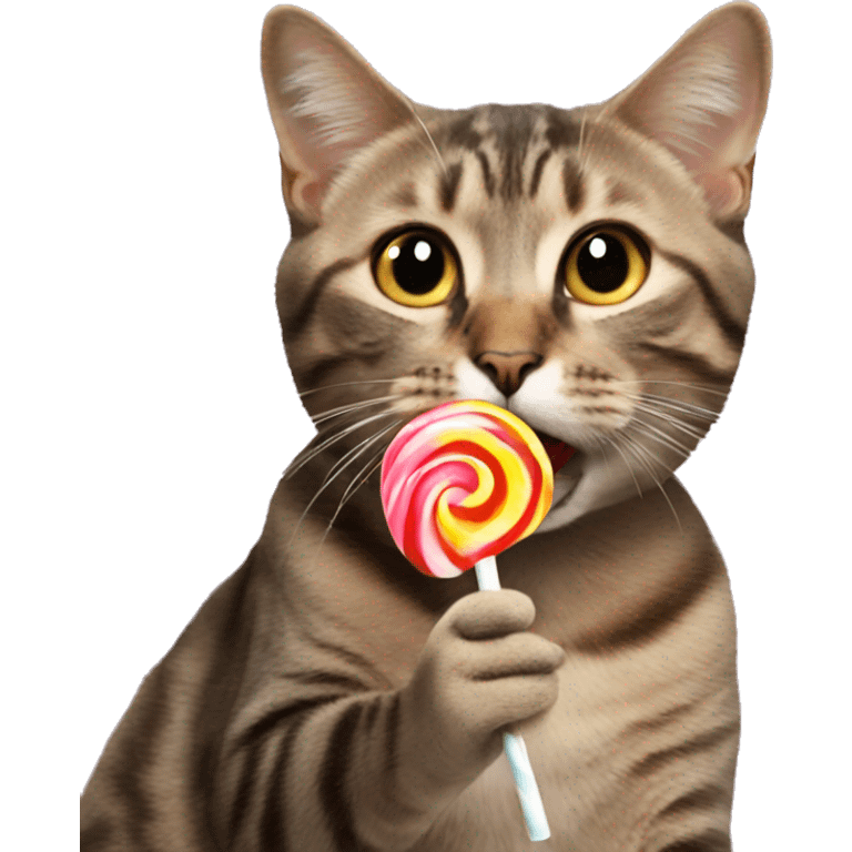 cat eating lollipop  emoji