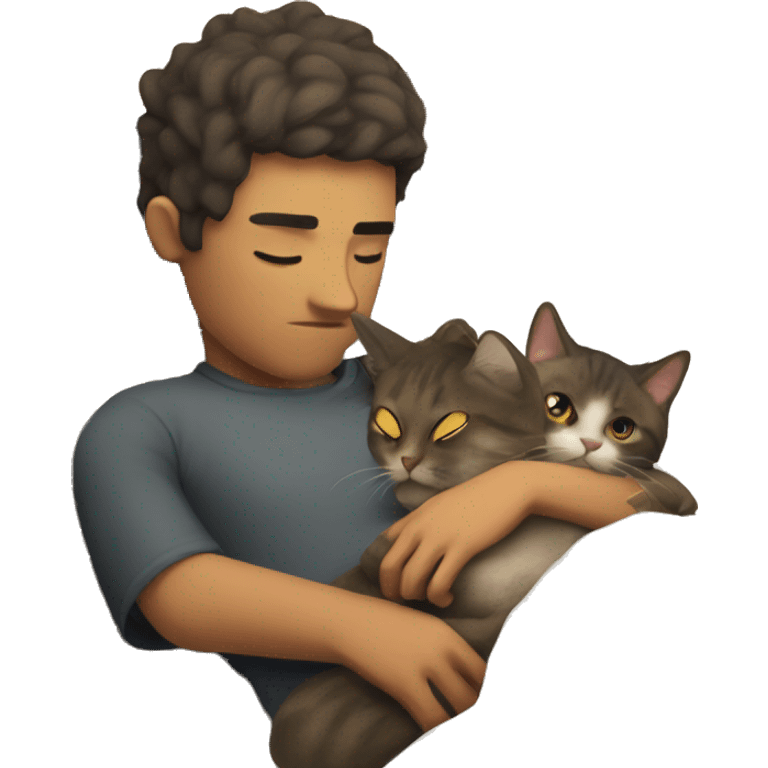 Persona durmiendo con un gato  emoji