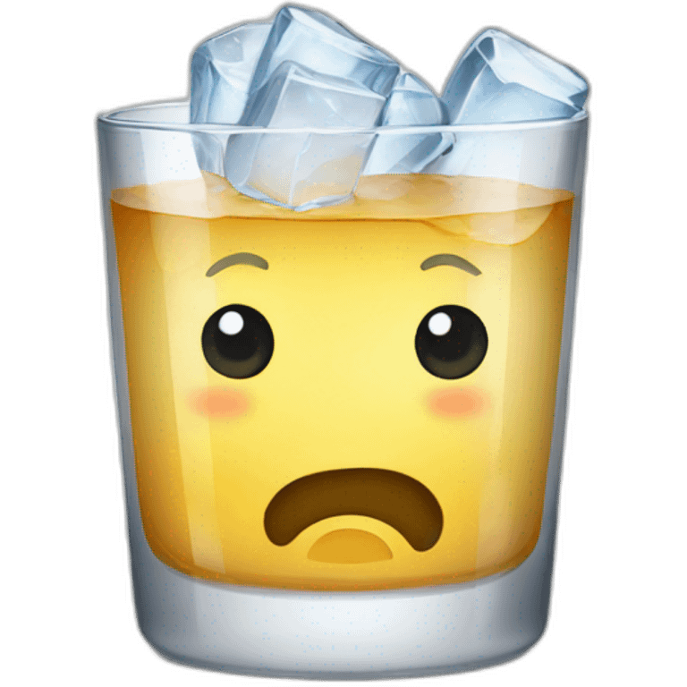 Vaso con tequila y hielo emoji