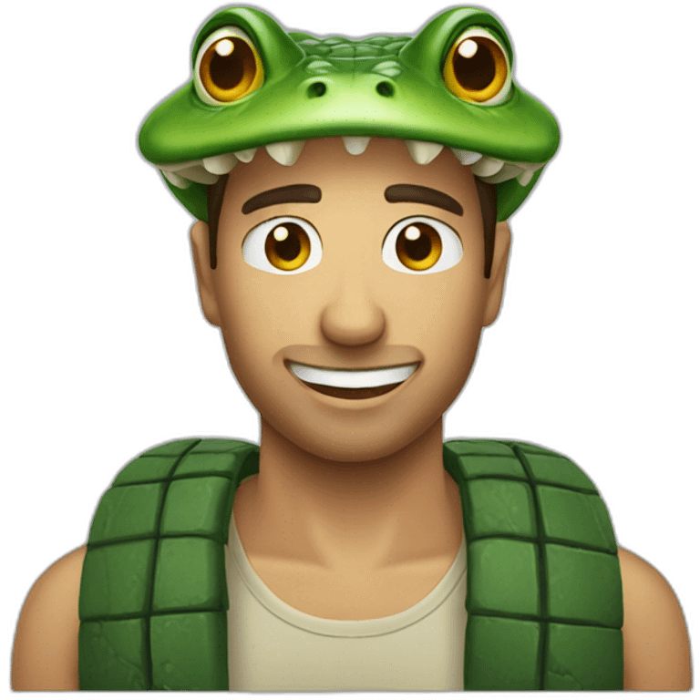 man with a croc on his head emoji