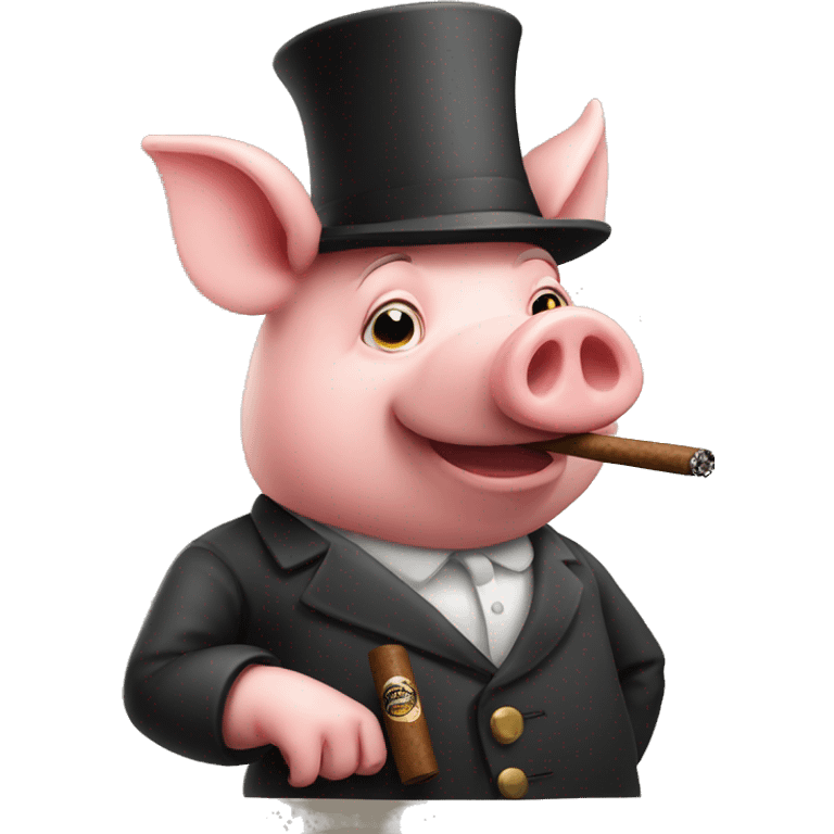 Pig smoking cigar  emoji