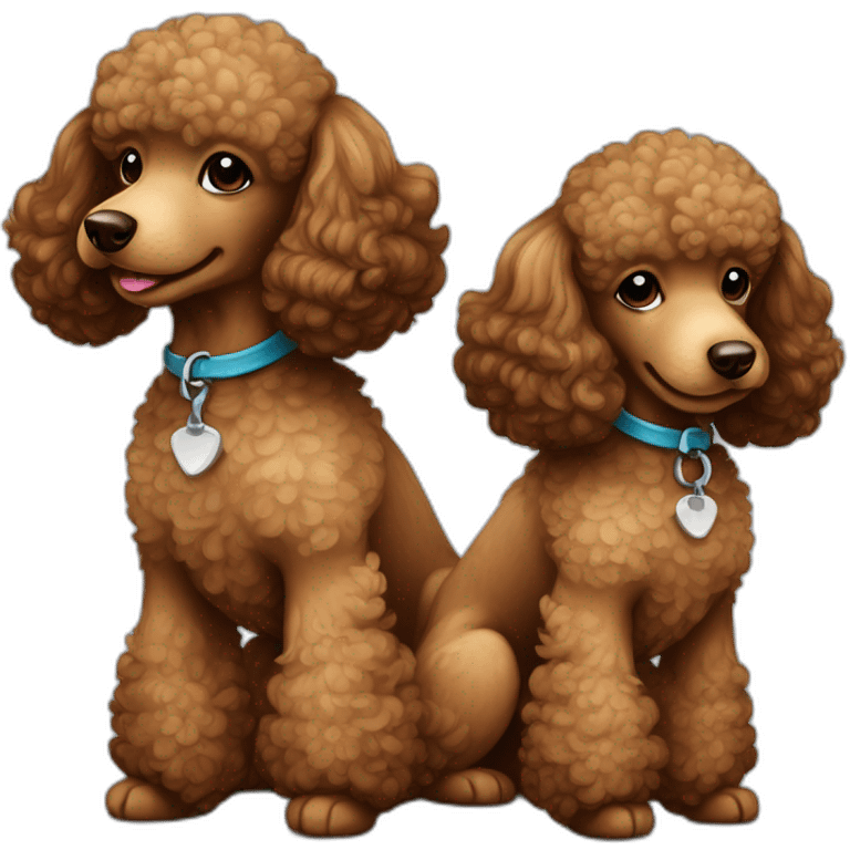 Light brown and dark brown toy poodles emoji