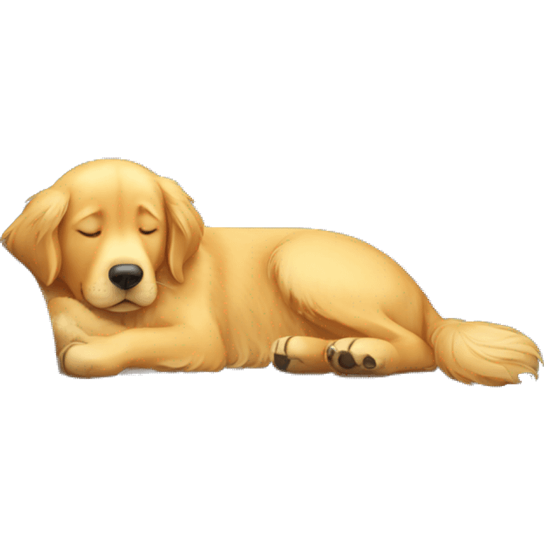 A golden retriever sleeping on couch emoji