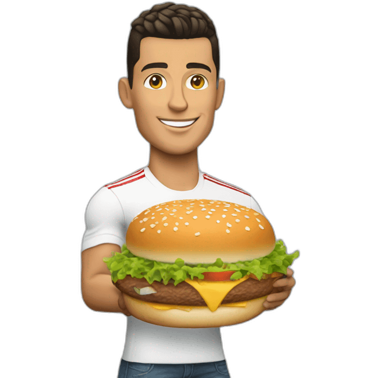 Cristiano Ronaldo carrying burger emoji