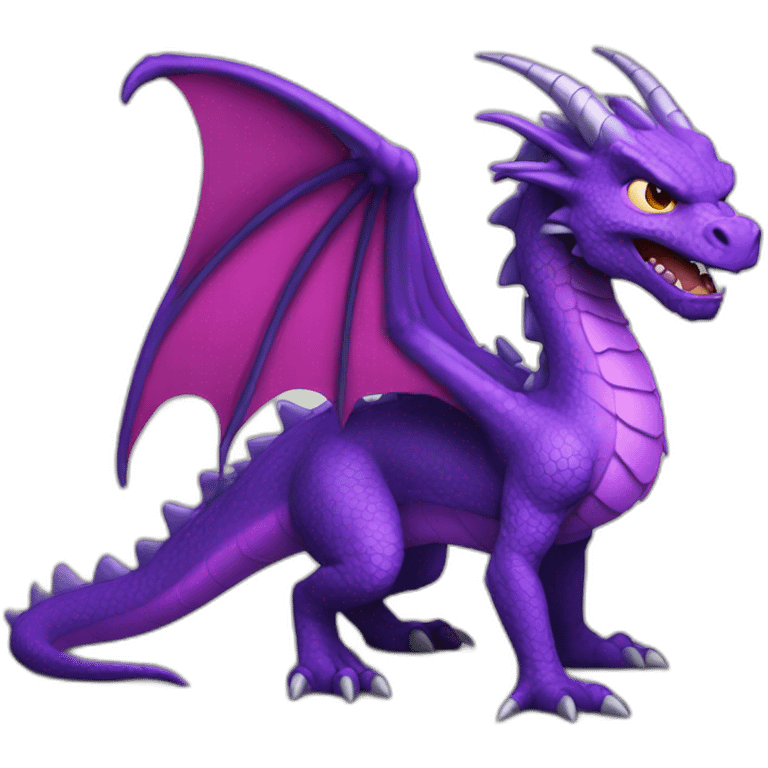 purple and pjnk dragon angry emoji