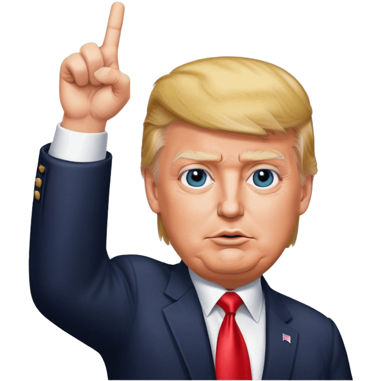 Donald  Trump shows hand  victory hyperrealistic emoji