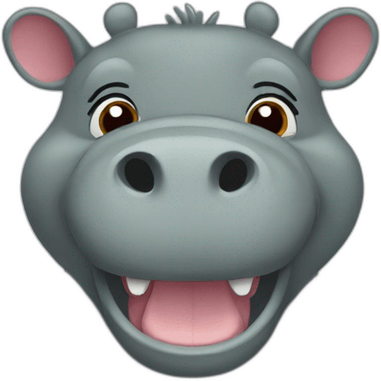 Chat avec hippopotame emoji