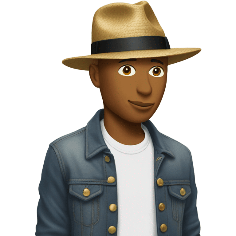 Pharrell Williams with a hat on emoji