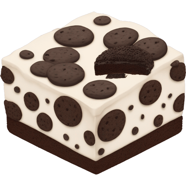 Cookies and cream cake emoji