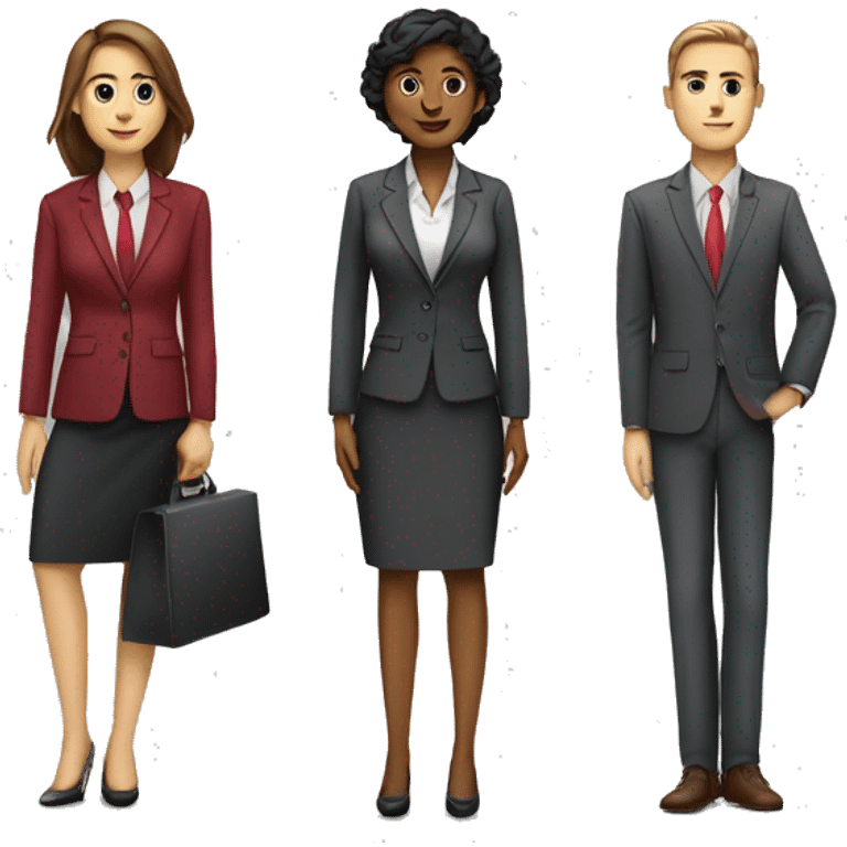 A leadership team of 5 people with different genders and cultures in semi-formal business clothing emoji