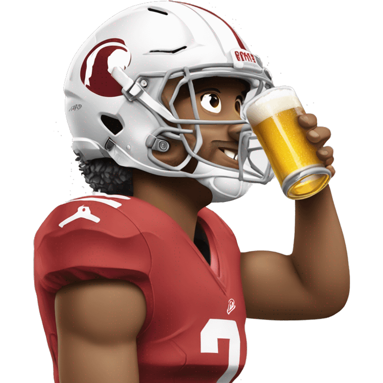 Jalen hurts drinking a beer emoji