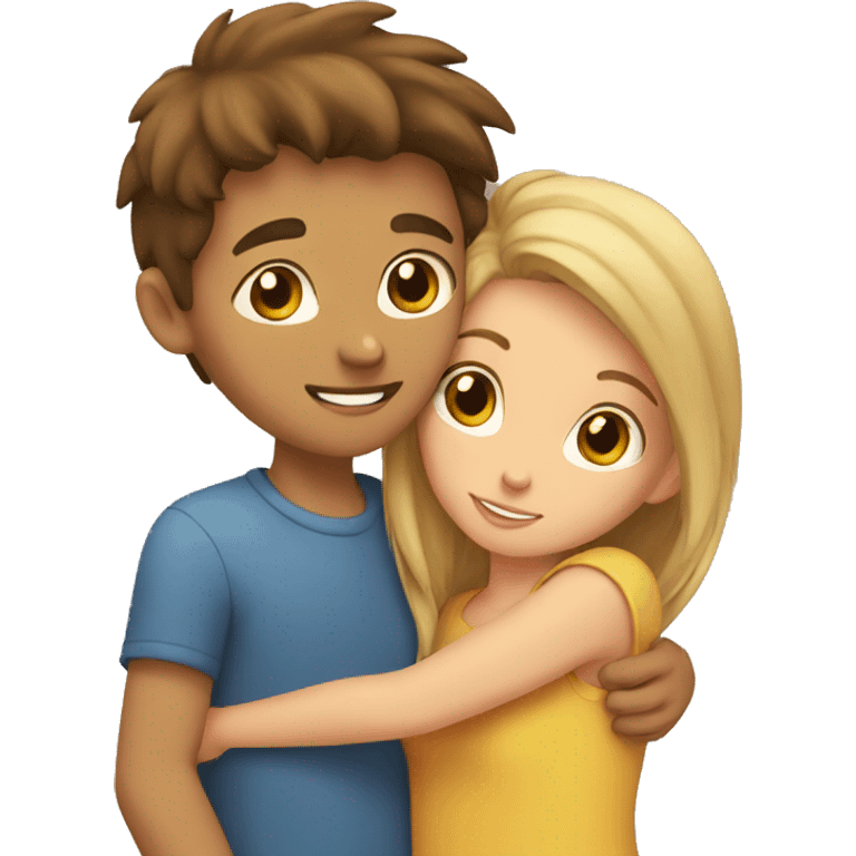 Boy and girl having cuddles  emoji