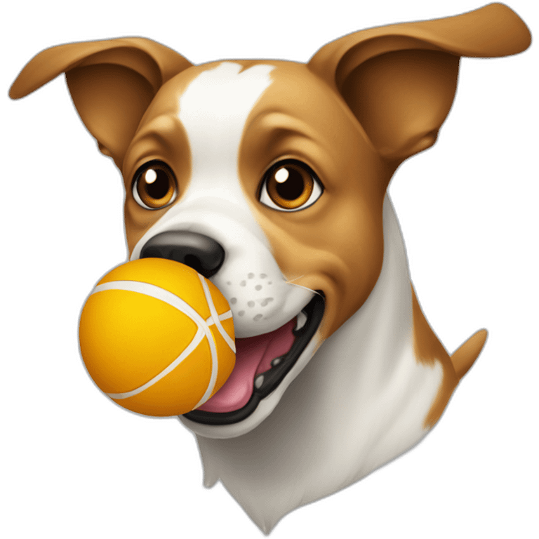 DOG WITH A BALL IN ITS MOUTH emoji