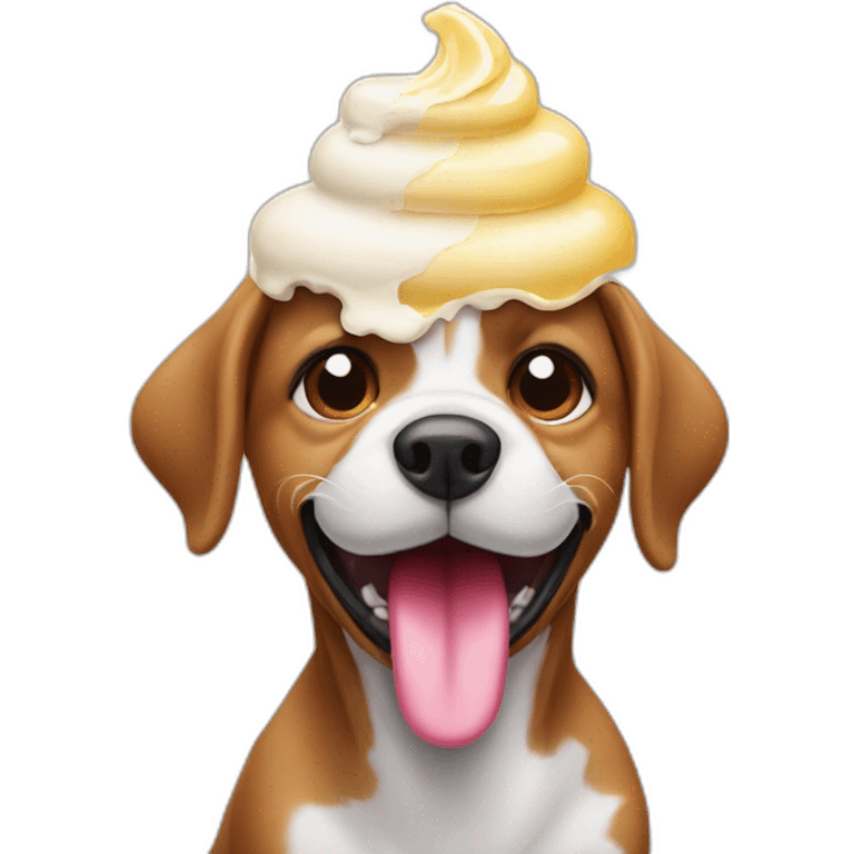 Dog eat icecream emoji