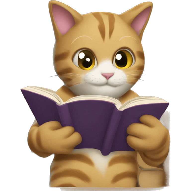 Cats reading books emoji