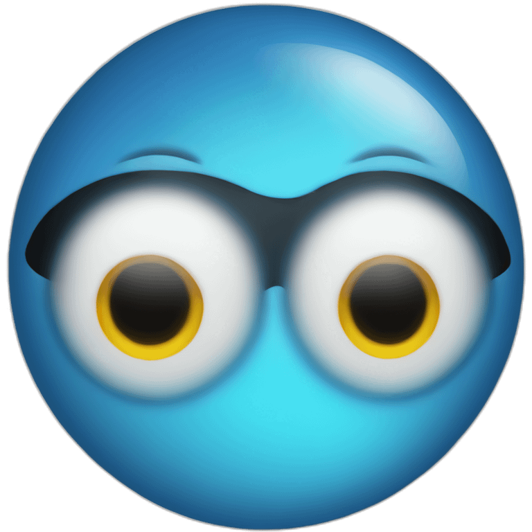 blue ball with eye emoji