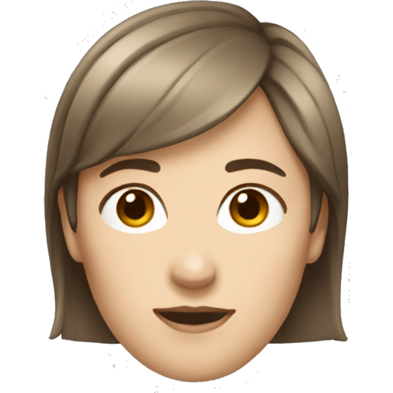 iOS woman with short and brown hair, emoji, androgynous emoji