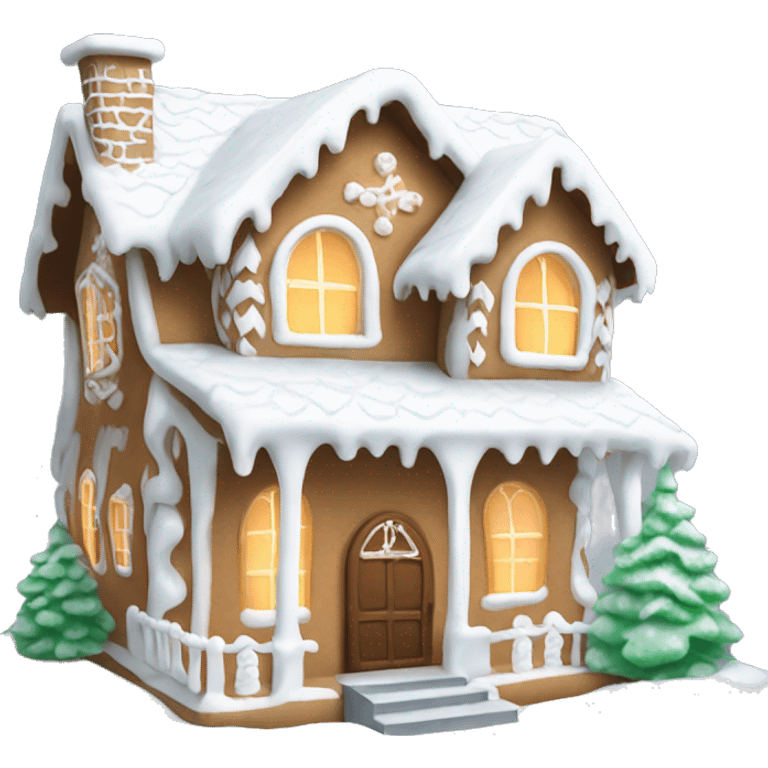 Cosy white gingerbread house  emoji