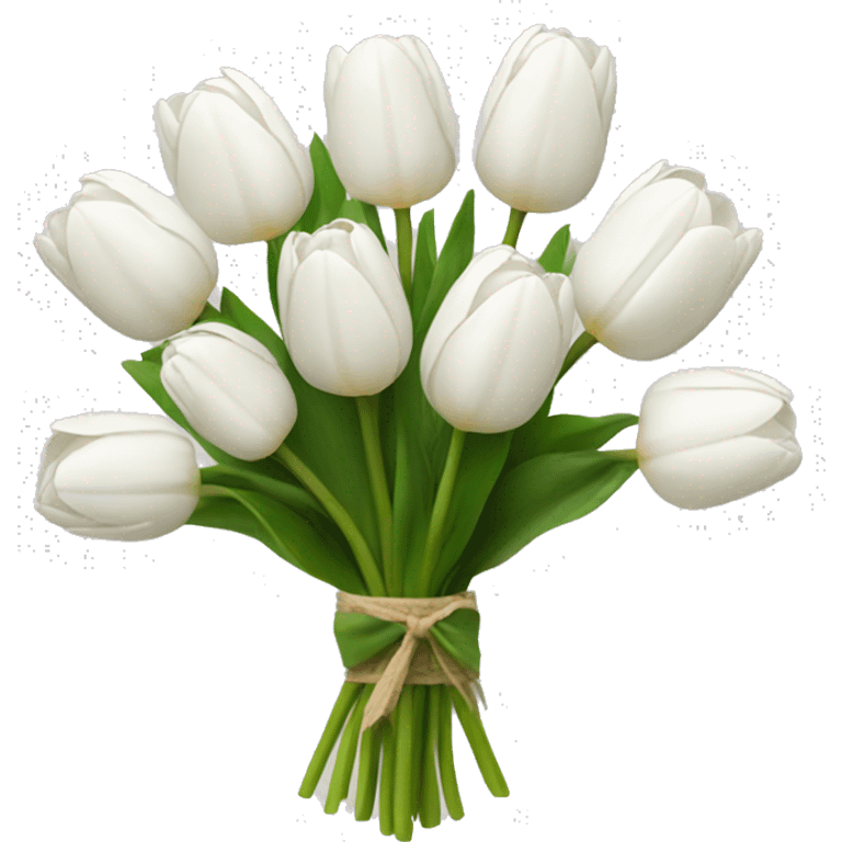 white tulip bouquet  emoji