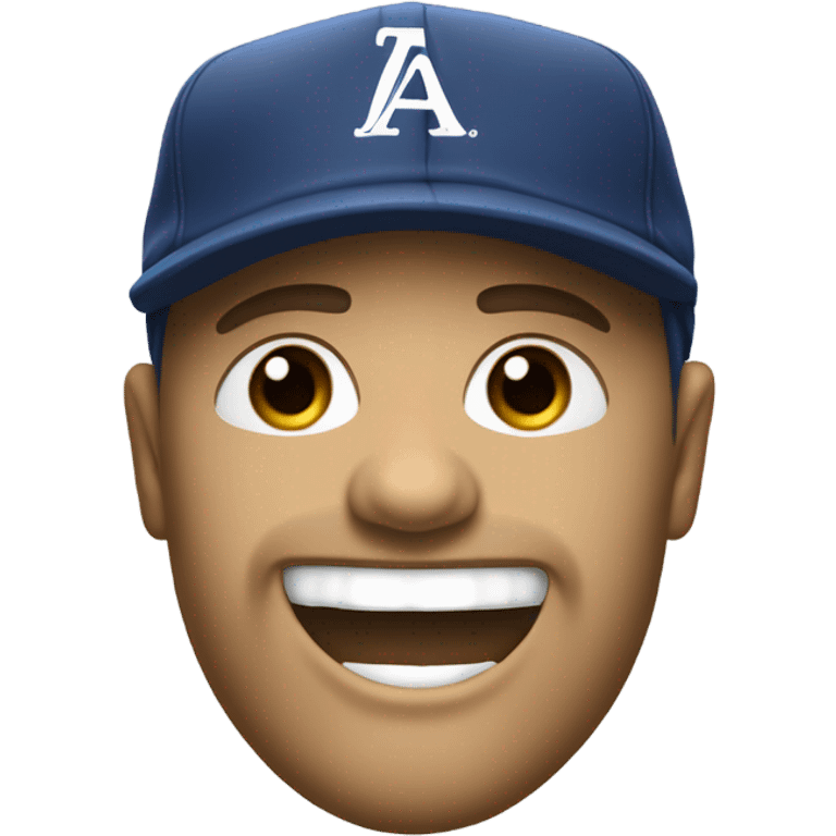 If a baseball bat had the face of a man and JJC on the hat. emoji