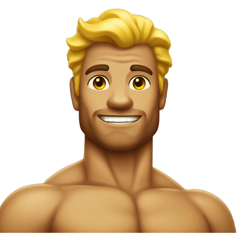 Tan muscular merman with yellow tail emoji