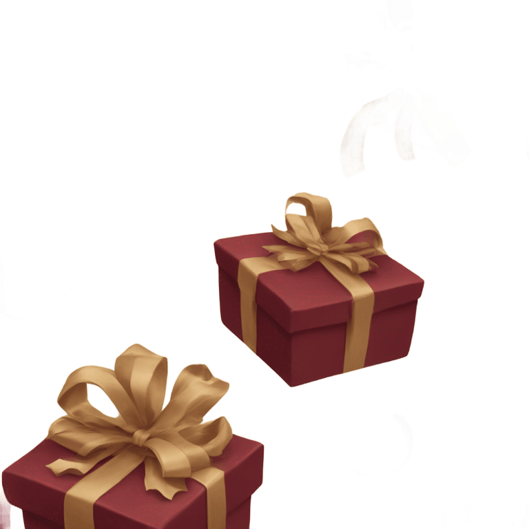 burgundy Christmas gifts under a beige tree emoji