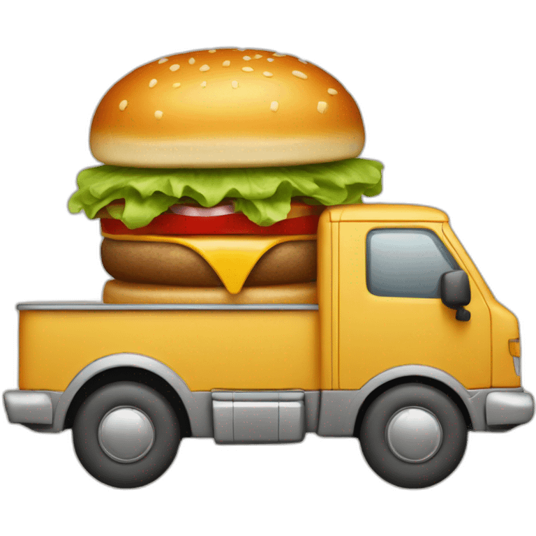 a hamburger deliver with his truck emoji