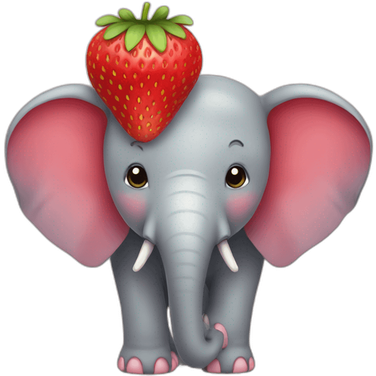 Strawberry elephant emoji