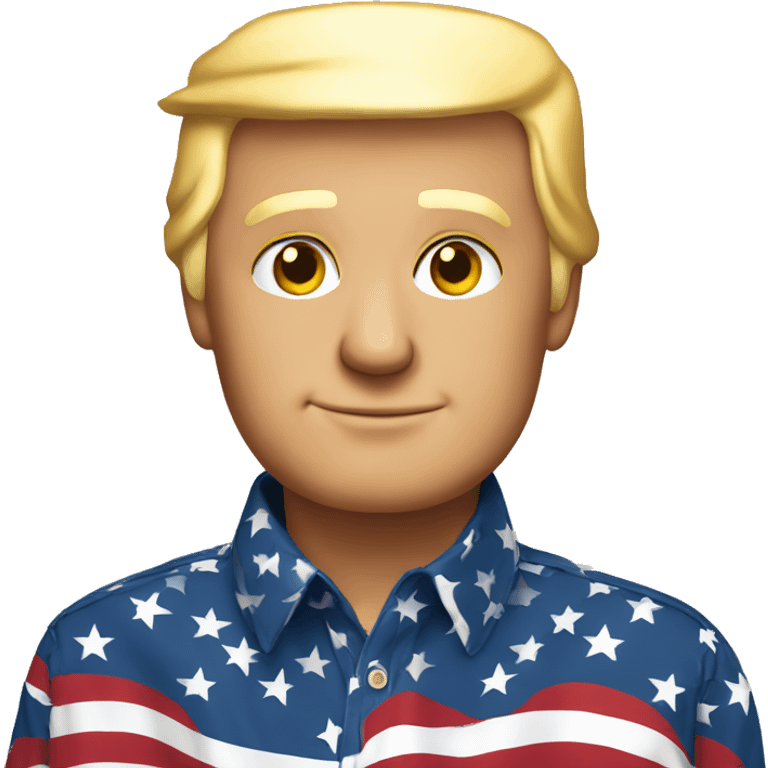 Trump in an American flag shirt emoji