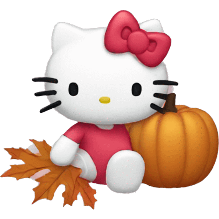 hello kitty fall themed emoji