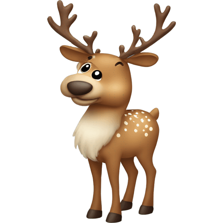 Light brown christmas reindeer with freckles emoji