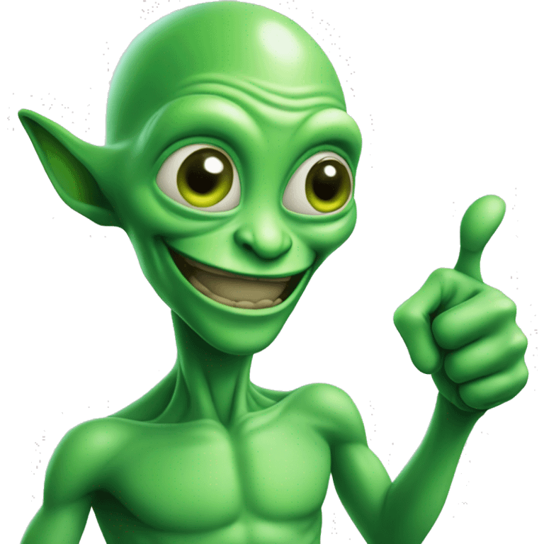 Green Alien making thumbs up emoji