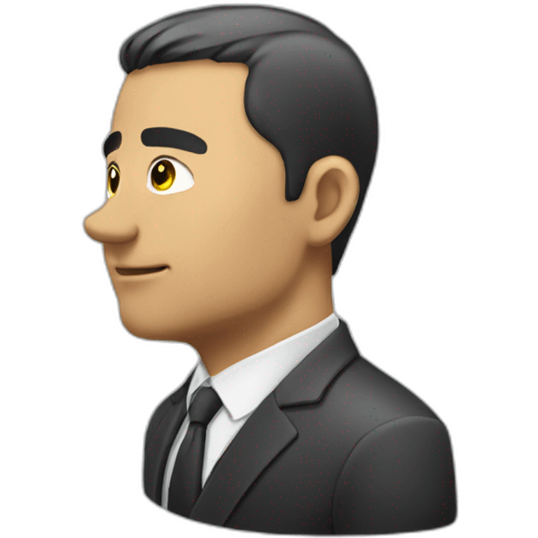 man in suit looking to the right (side view) emoji