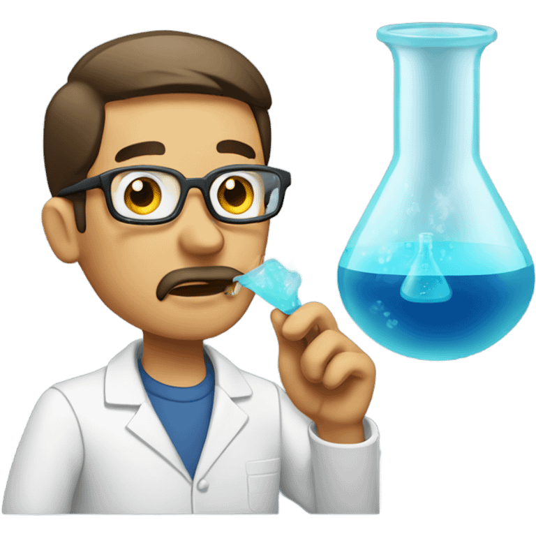 man inhaling and lighting a science beaker  emoji